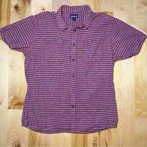 Patagonia Men’s Back Step Short Sleeve Button Up Plaid Shirt